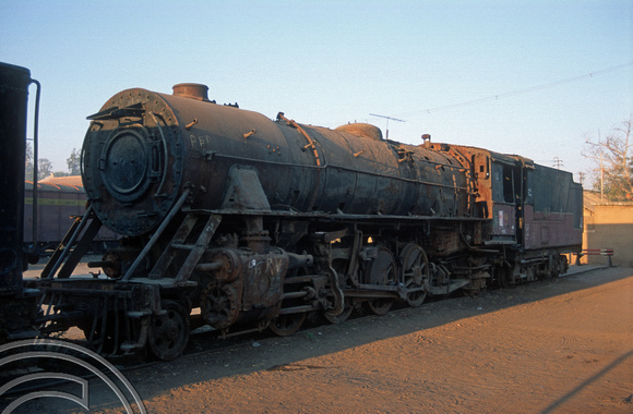 FR0491. YG 2-8-2 No 4159 Dumped at the rear of the shed. Wankaner Junction. Gujarat. India. 13.02.2000.