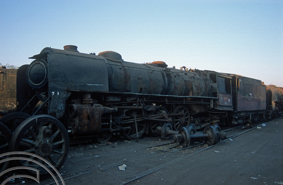 FR0497. YP 4-6-2 No 2683 Dumped at the rear of the shed. Wankaner Junction. Gujarat. India. 13.02.2000.