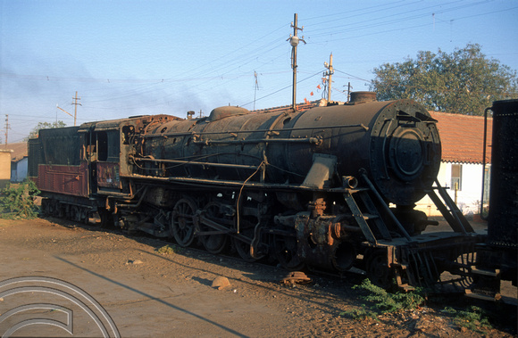 FR0548. YG 2-8-2 No 4159. Dumped at the rear of the shed. Wankaner Junction. Gujarat. India. 13.02