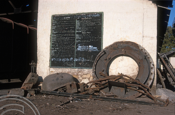 FR0567. Dumped locomotive parts. Wankaner Junction. Gujarat. India. 13.02
