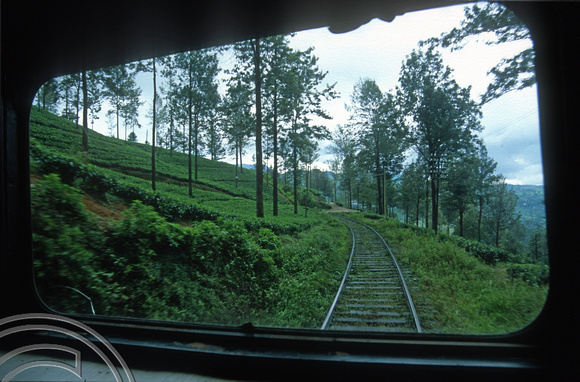 FR0917. Observation car view. Podi Menike to Badulla. Talawakele. Hill railway. Sri Lanka. 06.01.2003