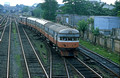 FR1017. Old DMU leaves the station to head inland. Maradana. Colombo. Sri Lanka. 15.01.2003