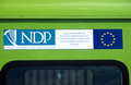 FR1103. EU funding sticker on a new DMU. Limerick. Ireland. 14.06.2003