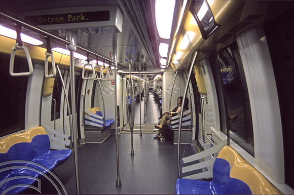 FR1146. New train interior. Harbour Front - Punggol line. Singapore. 09.09.2003