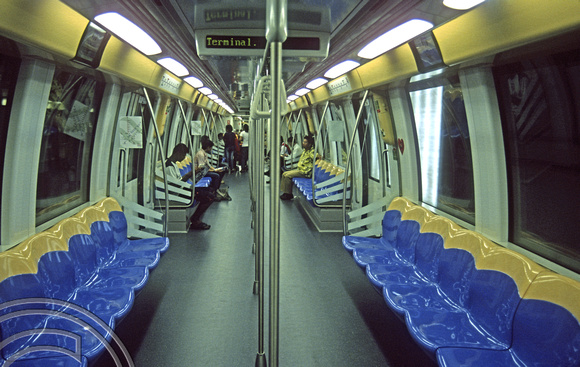 FR1137. Harbour Front - Punggol line. Interior of one of the new trains. Singapore. 09.09.2003