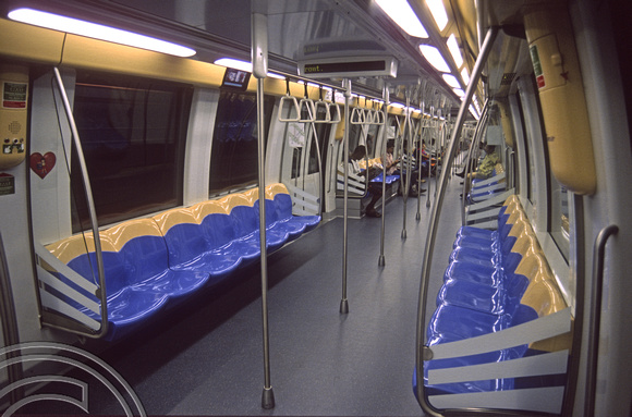 FR1136. Harbour Front - Punggol line. Interior of one of the new trains. Singapore. 09.09.2003