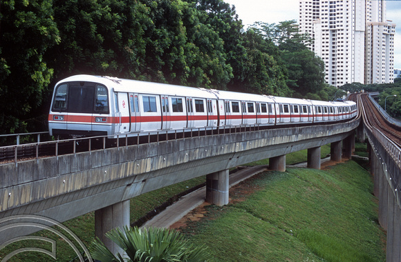 FR1131. MRT leaving Dover station. Singapore. 09.09.2003
