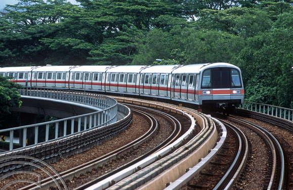FR1130. MRT approaching Dover station. Singapore. 09.09.2003