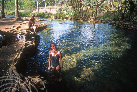 T7772. Lynn at the hot springs. Moni. Flores. Indonesia. September 1998
