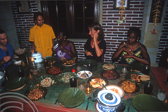 T7899. Banquet at ketut's Place. Ubud. Bali. Indonesia. 12th October 1998