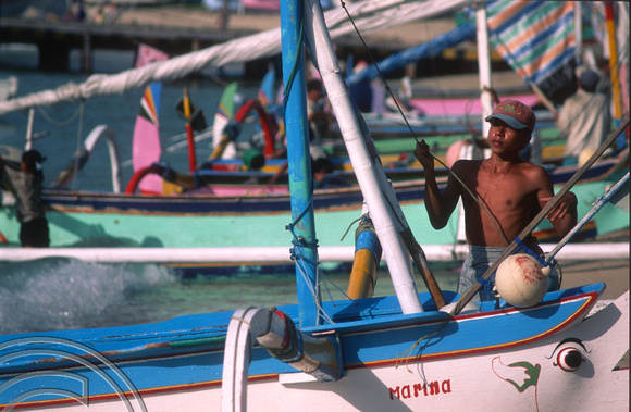 T8166. Fishing boats. Padangbai. Bali. Indonesia. November 1998