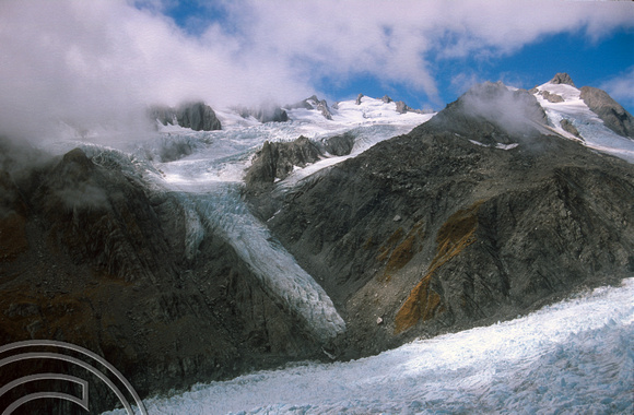T8901. Helicopter over the glacier. Franz Josef Glacier. South Island. New Zealand. 20th February 1999