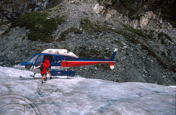T8914. Helicopter on the glacier. Franz Josef Glacier. South Island. New Zealand. 20th February 1999