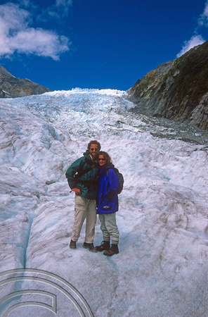T8916. Lynn and I on the glacier. Franz Josef Glacier. South Island. New Zealand. 20th February 1999