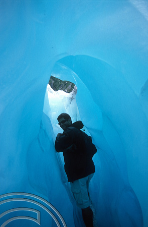 T8927. Ice cave on the glacier. Franz Josef Glacier. South Island. New Zealand. 18th February 1999
