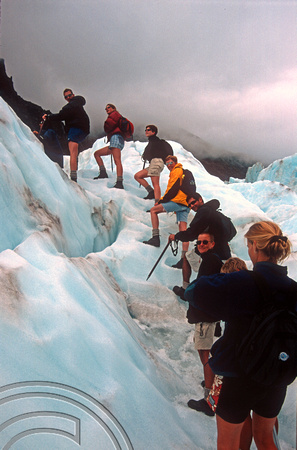 T8925. People on the glacier. Franz Josef Glacier. South Island. New Zealand. 18th February 1999