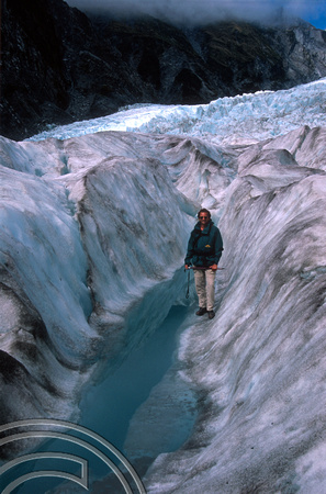 T8932. Me on the glacier. Franz Josef Glacier. South Island. New Zealand. 18th February 1999