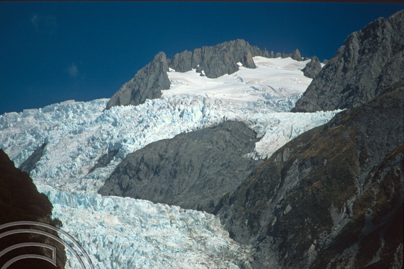 T8959. Glacier seen from its base. Franz Josef Glacier. South Island. New Zealand. 21st February 1999