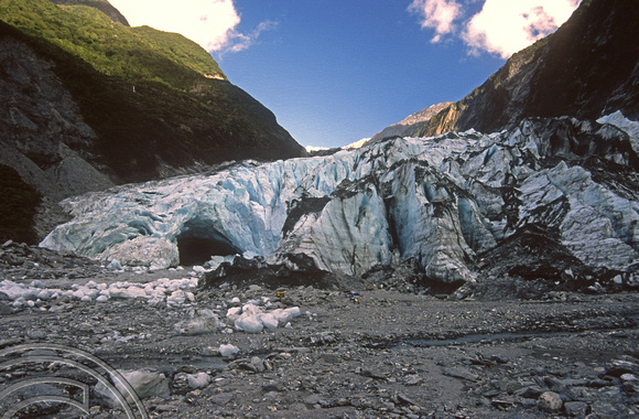 T8960. Glacier seen from its base. Franz Josef Glacier. South Island. New Zealand. 21st February 1999