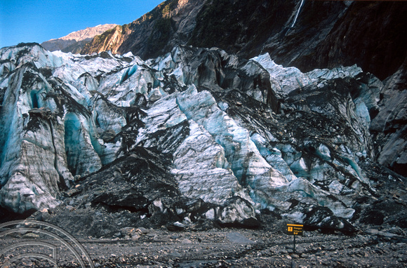 T8964. Glacier seen from its base. Franz Josef Glacier. South Island. New Zealand. 21st February 1999