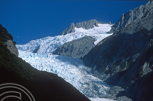 T8969. Glacier seen from its base. Franz Josef Glacier. South Island. New Zealand. 21st February 1999