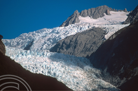 T8970. Glacier seen from its base. Franz Josef Glacier. South Island. New Zealand. 21st February 1999