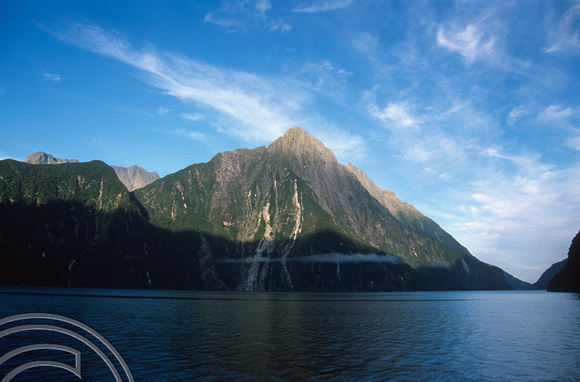 T9043. Daybreak over Milford Sound. Fjordland. South Island. New Zealand. 26th February 1999