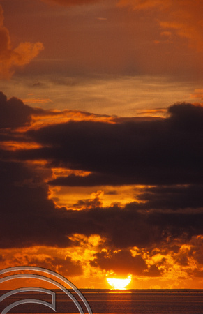 T9086. Sunset at the Beach House. Viti Levu. Fiji. 7th March 1999