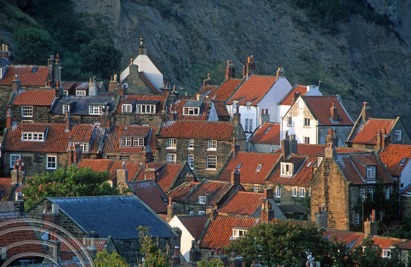 T9224. Roofs of the village. Robin Hoods Bay. Yorkshire. England. 13th September 1999
