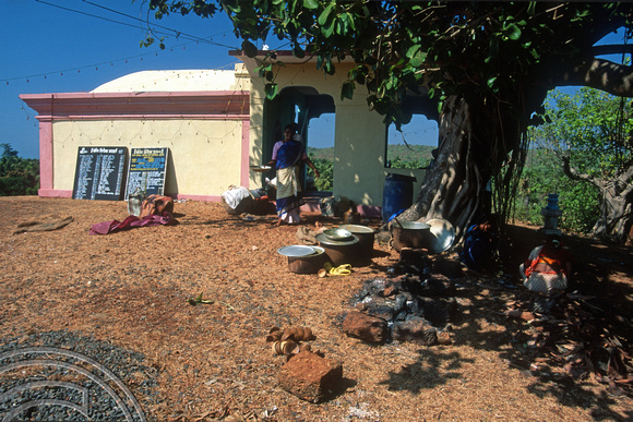 T9263. Hill temple in the village. Arambol. Goa. India. 21st January 2000