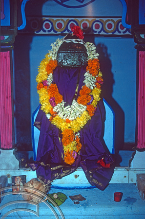 T9268. Shrine in the temple. Arambol. Goa. India. 21st January 2000