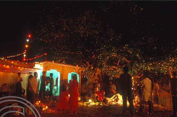 T9272. Temple festival at night. Arambol. Goa. India. 21st January 2000