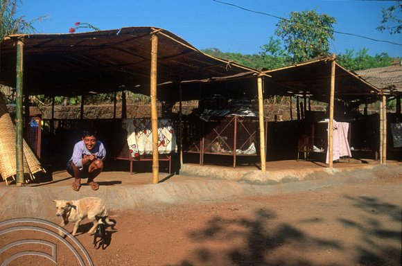 T9396. View of the shelters. Animal sanctuary. Mandrem. Goa. India. 1st February 2000