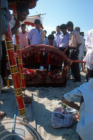 T9472. Bringing the God to the beach. Arambol. Goa. India. 5th February 2000