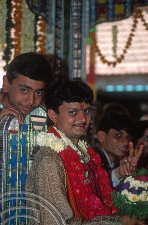 T9792. Groom at a wedding procession. Bhavnagar. Gujarat. India. 19th February 2000
