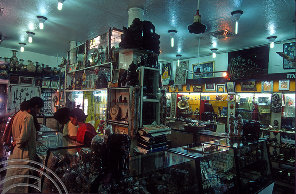 T9978. Inside Avanti antique and crafts shop. Mumbai. India. 23rd February 2000