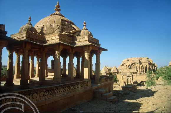 T4307. Royal tomb. Bada Bagh. Jaisalmer. Rajasthan. India. December 1993.