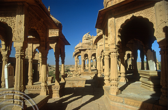 T4310. Royal tomb. Bada Bagh. Jaisalmer. Rajasthan. India. December 1993.