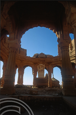 T4311. Royal tomb. Bada Bagh. Jaisalmer. Rajasthan. India. December 1993.