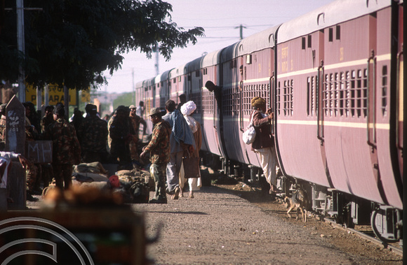 T4249. Waiting for the train to leave. Pokaran. Rajasthan. India. 15th December 1993