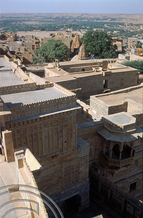 T4283. Roofs in the old town. Jaisalmer. Rajasthan. India. December 1993