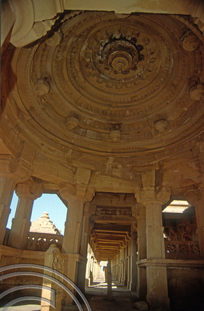 T4300. Ceiling inside a royal tomb. Bada Bagh. Jaisalmer. Rajasthan. India. December 1993.