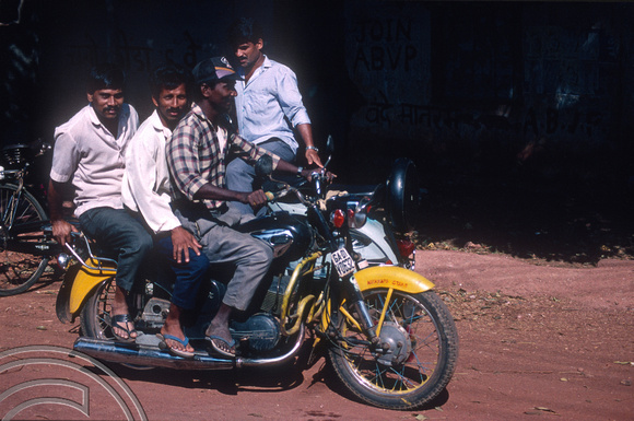 T4420. Motorcycle taxi. Arambol. Goa. India. December 1993.