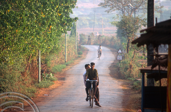 T4446. Quiet road. Arambol. Goa. India. December 1993.