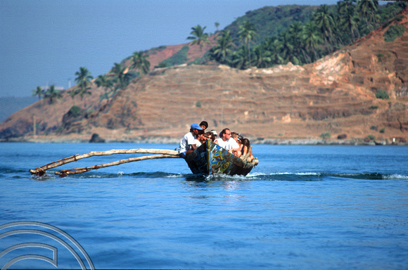 T4466. The boat to Anjuna. Arambol. Goa. India. December 1993.