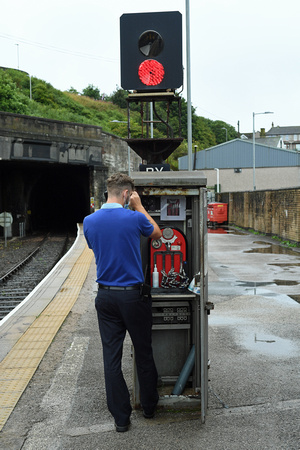 DG353782. Driver using a Tyer and Co token machine. Whitehaven. 11.8.2021.