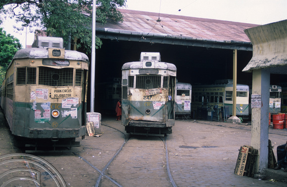 T6766. Park Circus tram depot. Calcutta. W Bengal. India. 1998.
