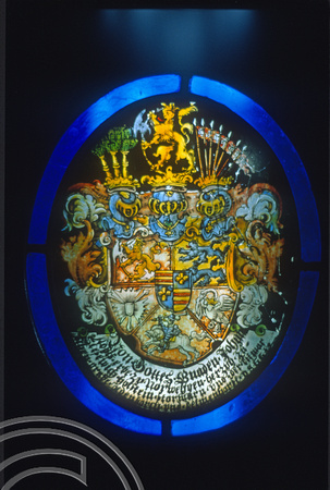 T5366. Stained Glass. Fredricksberg Palace. Copenhagen. Denmark. August 1995
