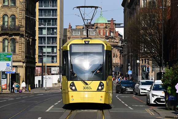 DG441467. Tram 3083. Corporation St. Manchester. 9.3.2025.