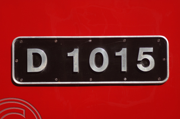 DG07592. Numberplate. D1015. Old Oak Common. 17.9.06.